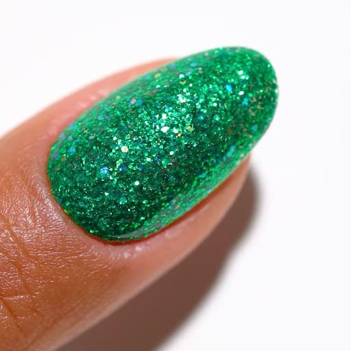Dnd Gel Polish Set, Glitter Collection, Uv Gel Polish And Air Dry Nail Lacquer, Matching Chip-Free Polish Duo, 908 Green Aura, 0