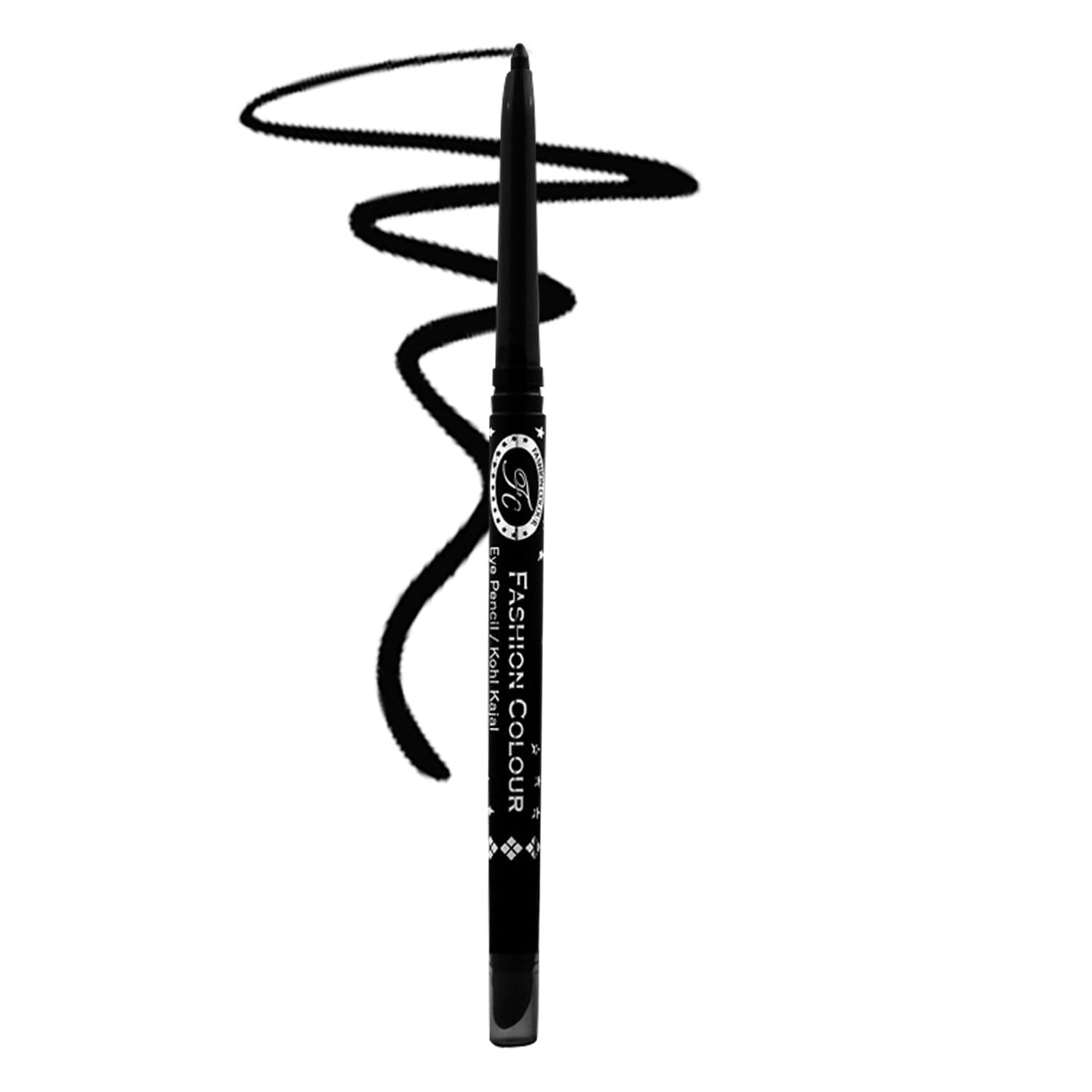 Fashion Colour Intense Black Kajal With Smudger | 12 Hr Long Stay | Waterproof & Smudgeproof | One Swipe Smooth Application | 3-