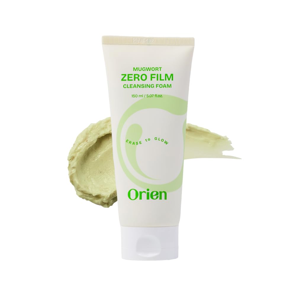 Orien Mugwort Zero Film Cleansing Foam 5.07 Fl.Oz, 150Ml ?Daily Makeup Blackhead Removal No Pore Clogging Korean Skincare Double