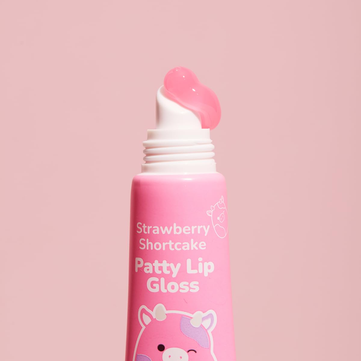 TONYMOLY x Squishmallows Patty Keychain Strawberry Shortcake Lip Gloss - Sheer Pigmented Glossy Lip Stain, Hydrating Nourishing