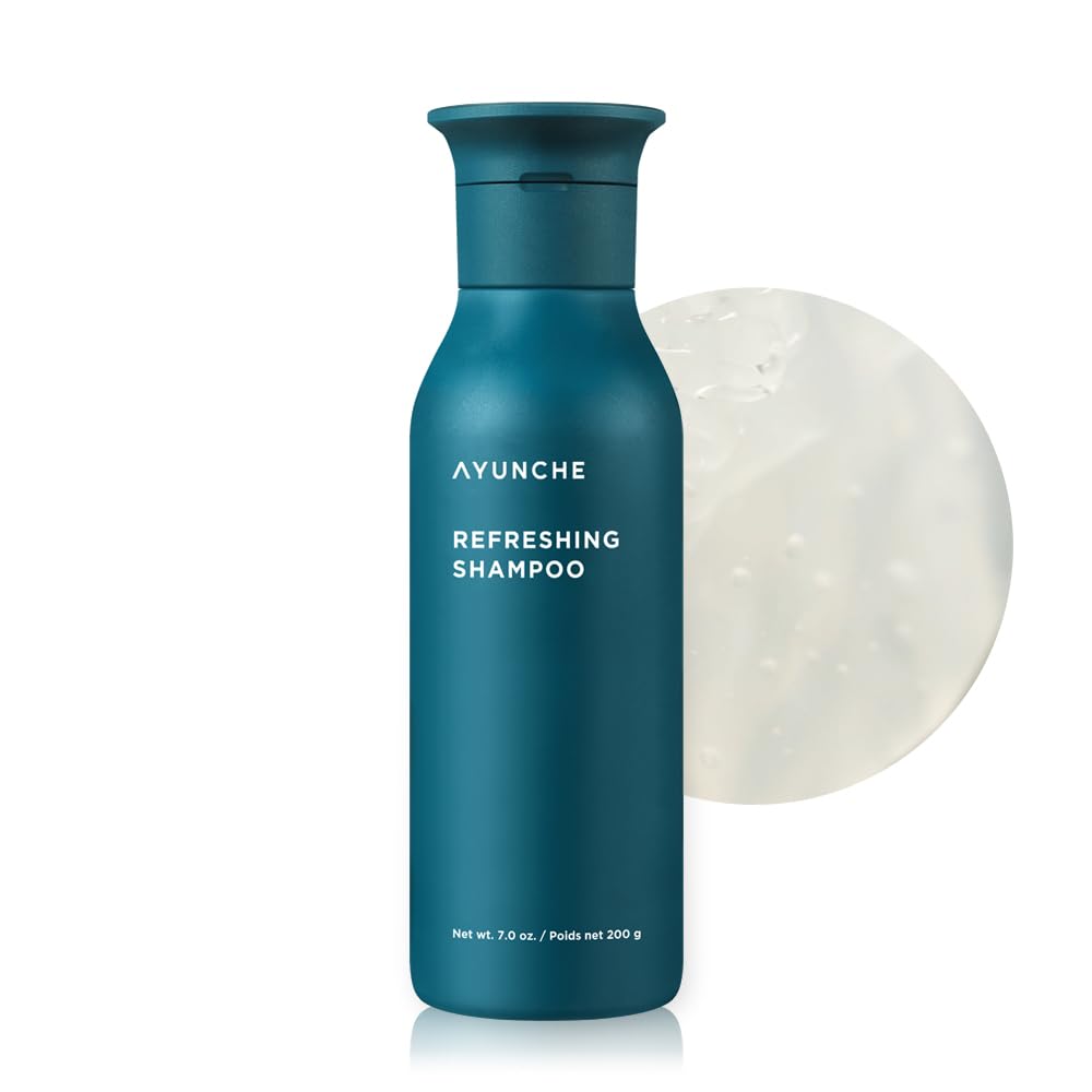 Ayunche Refreshing Shampoo For Clean Oily Scalp, 7.1Oz - Deep Purifying & Cool Down, Powerful Cooling & Deep Cleansing, Anti-Dan