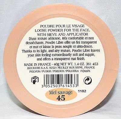 Bourjois Loose Powder for Face ~ 45 Miel Sauvage ~ /Poudre Libre- 15g.net Wt. 0.5 Oz
