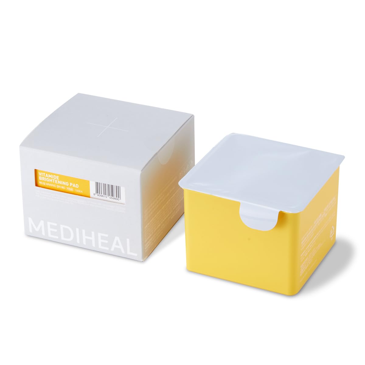 (Only Refill) Mediheal Vitamide Brightening Pad (100 Pads) - Radiance Boosting Pads For Clear, Illuminating Skin - Vegan Gauze P
