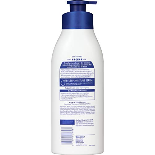 Nivea Cocoa Butter Body Lotion With Deep Nourishing Serum, 169 Fl Oz Pump Bottle