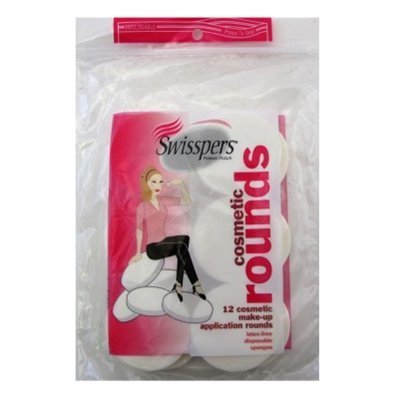 Swisspers Cosmetic Makeup Rounds 12 Count (Latex-Free) (3 Pack)
