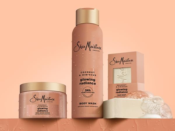 SheaMoisture Shea Sugar Body Scrub For Glowing Radiance Coconut Hibiscus Glowing Radiance Body Scrub With 24h Shea Moisture Nutr