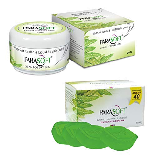 Parasoft Combo Of Intense Moisturizer Cream (200G) & Body Nourishing & Cleansing Bathing Bar (Pack Of 4)