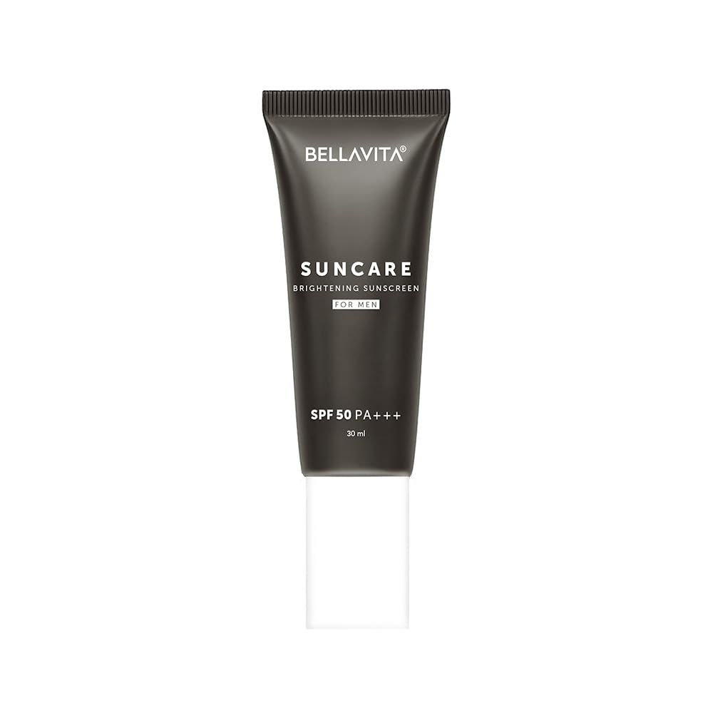 BELLAVITA Suncare Brightening Sunscreen For Men | SPF 50 PA+++ Broad Spectrum Protection | Zero White Cast | Brightens Skin Inst