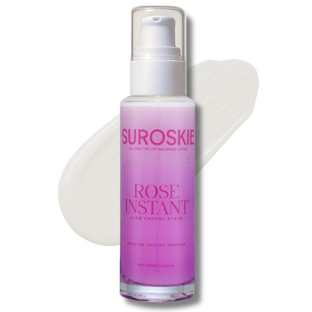 Suroskie Rose Instant Enzyme Face Scrub 50Ml | IndiaS First Enzyme Scrub For Glowing Skin, Cleans Pores & Dark Spots | Clear Whi