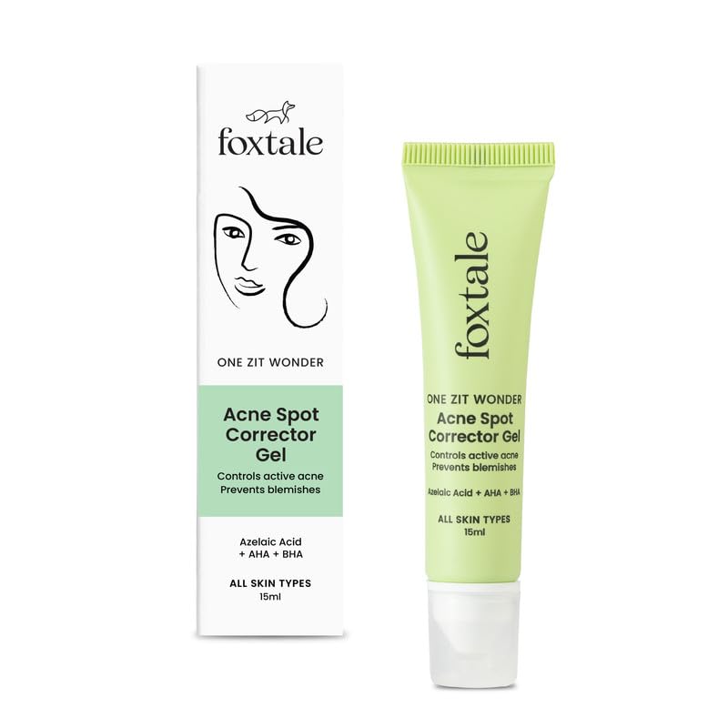 Foxtale 2% Salicylic Acid Acne Spot Corrector Gel With2% Azelaic Acid & 3% Glycolic Acid |Reduces Pimples Overnight | Prevents A