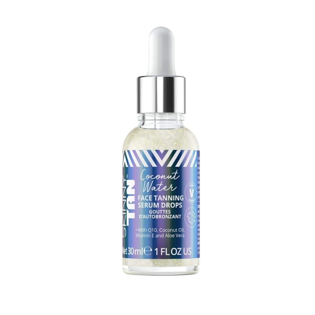 Skinny Tan Water Coconut Face Tanning Serum Drops - Enrich With Vitamin E And Aloe Vera - Helps Even Skin Tone - Enhance Your Co