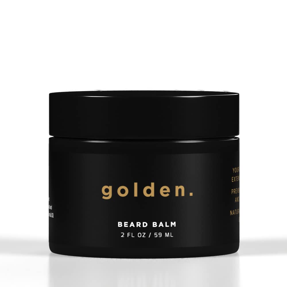 Golden Grooming Beard Balm | Unique Masculine Scent | Shea Butter for Beard Growth | Tames, Moisturizes & Styles - Fresh Scent, 