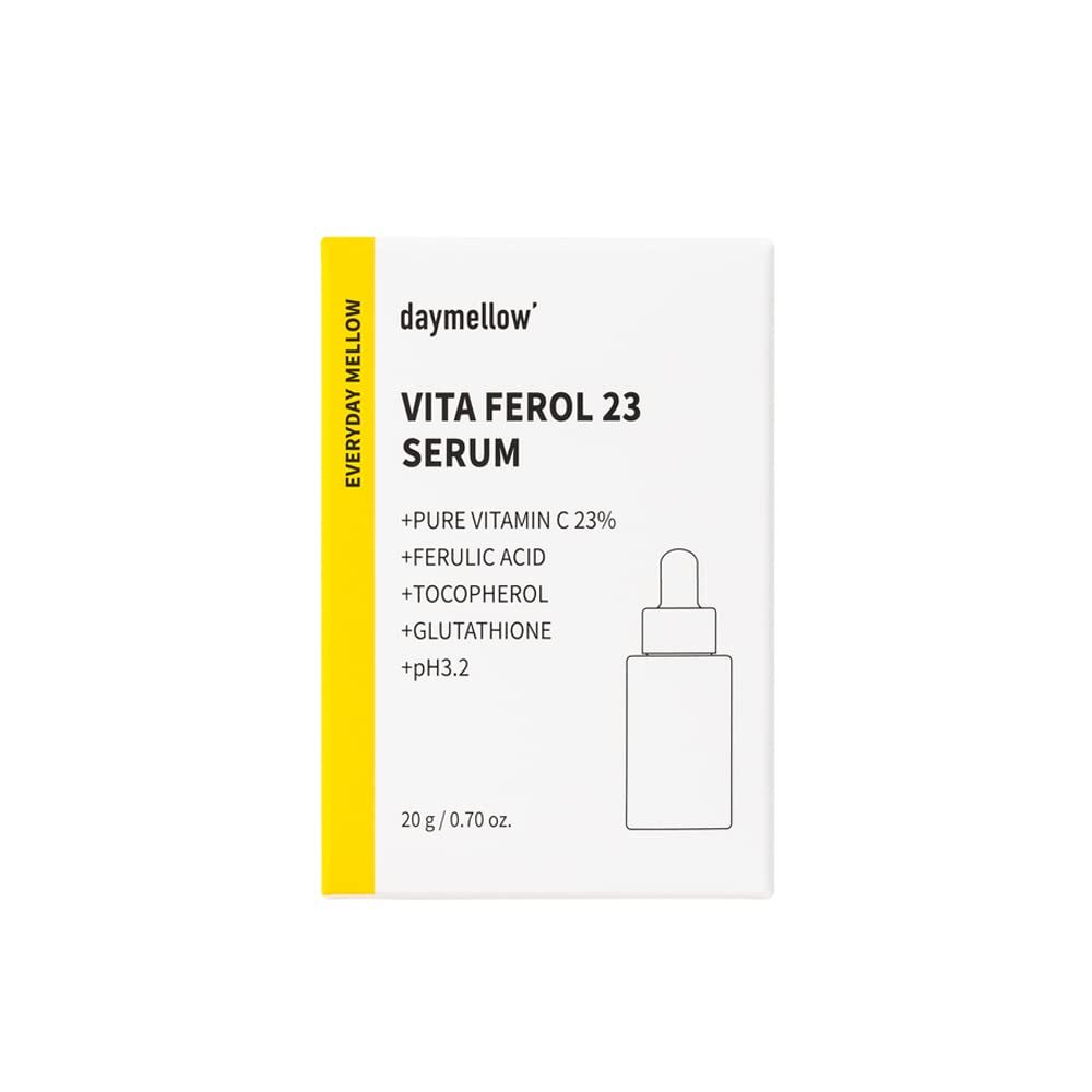 daymellow Vita Ferol 23 Serum 0.67fl.oz/20ml Face Moisturizer, Facial Serum, Vita Serum, Vitamin C 23%, Brightening, Hydrating S