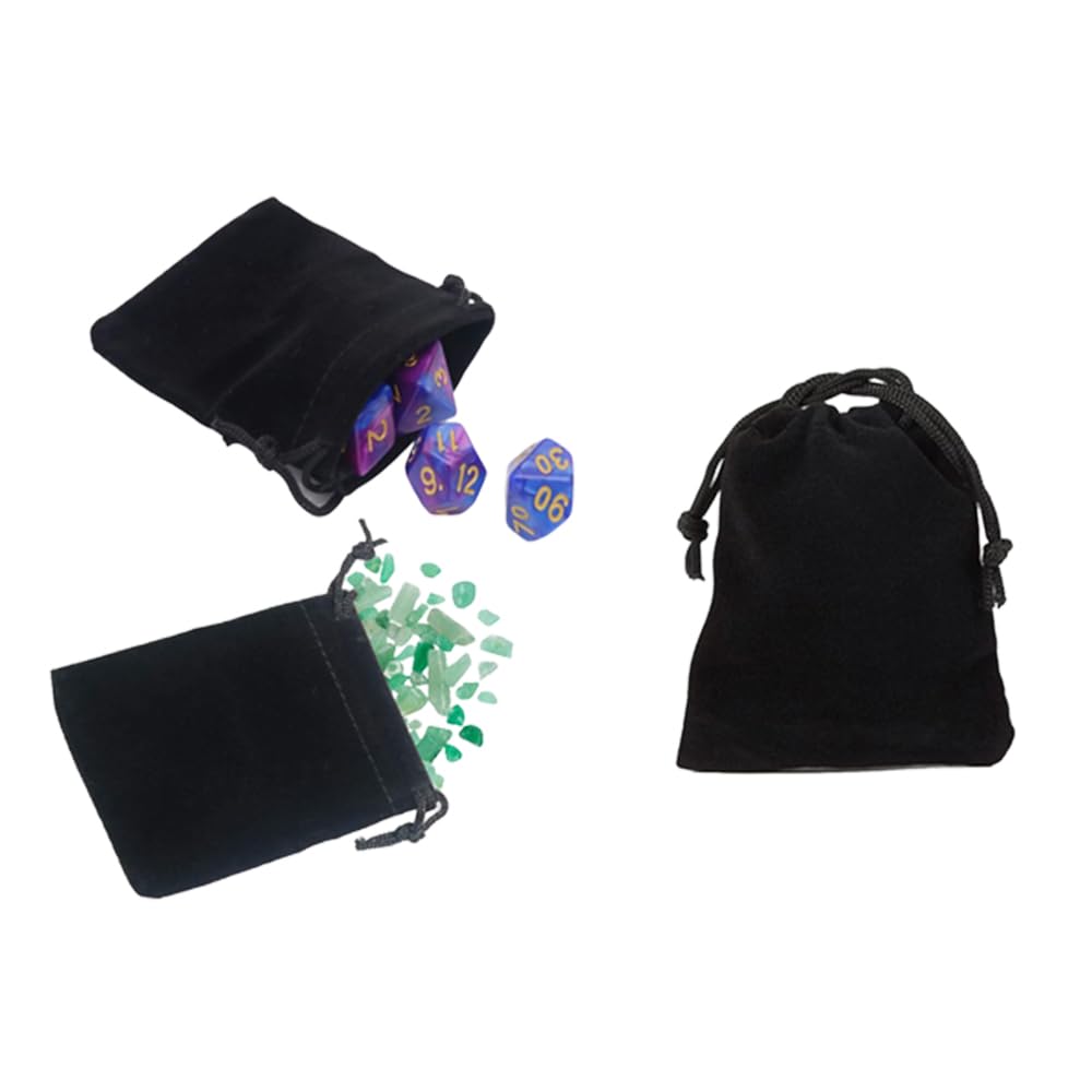 GYBest Black Jewelry Bag - Velvet Bags Pouches with Drawstrings 3x4 Jewelry Pouch Pouches Small Drawstring Jewelry Bags Drawstri