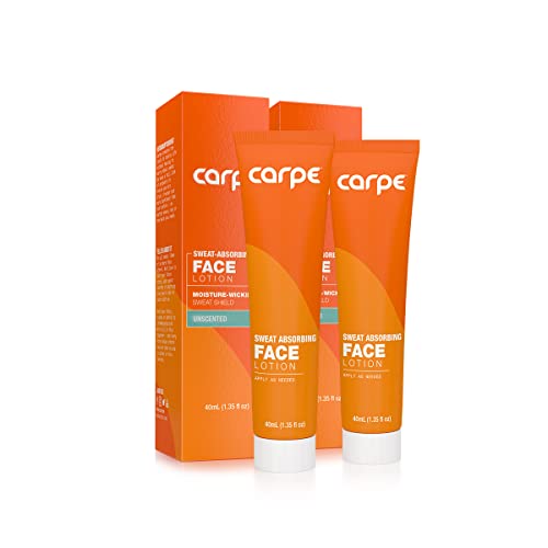 Carpe No-Sweat Face - (Pack of 2) Helps Keep Your Face, Forehead, and Scalp Dry - Sweat Absorbing Gelled Lotion - Plus Oily Face
