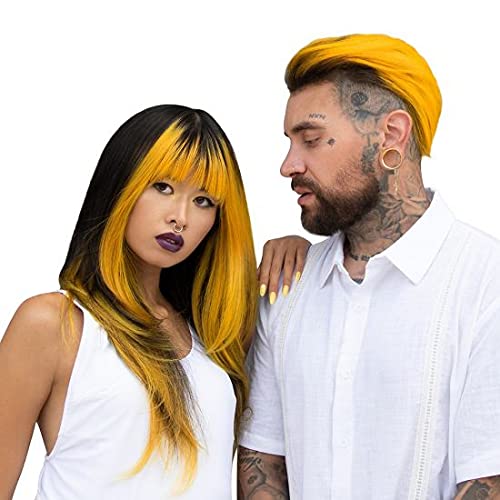 SPLAT - Lemon Drop, Semi-Permanent Hair Color (Yellow) Complete Kit with Bleach & Gloves