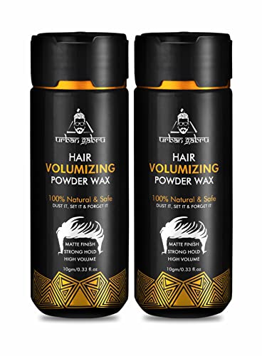Urbangabru Hair Volumizing Powder Wax Strong Hold | Matte Finish | 24 Hrs Hold | 100% Natural & Safe Hair Styling Powder (Aloe, 