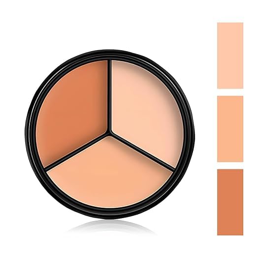 TriColour Concealer Palette, Moisturising & Waterproof LongLasting Matte Concealer, Skin Concealer For Dark Circles