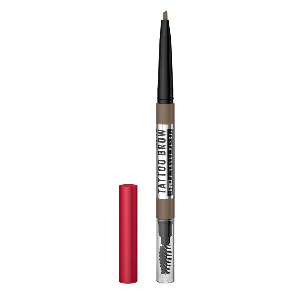 Maybelline Waterproof Eyebrow Pencil, With Precision Tip, Tattoo Brow 36 Hr Brow Pencil, Grey Brown, 0.25Gm