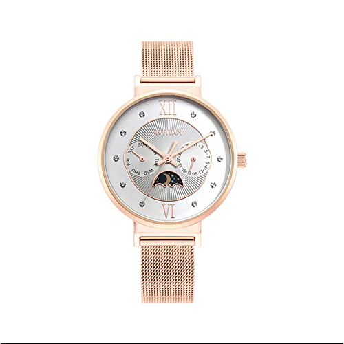 Titan Women Metal Analog Silver Dial Watch-95144Wm01/Np95144Wm01, Band Color-Rose Gold