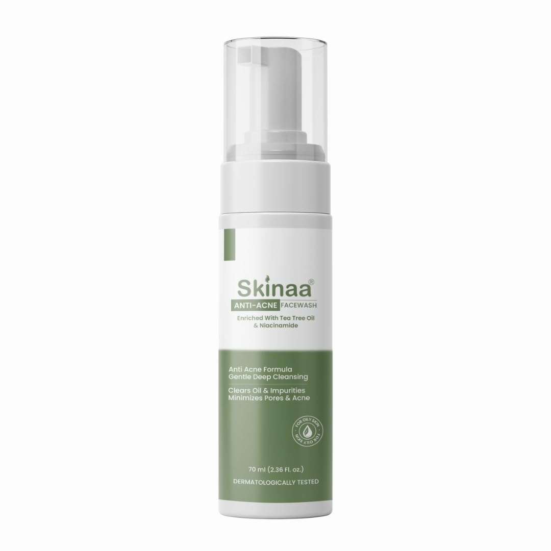 Skinaa Anti Acne Facewash With Tea Tree Oil And Niacinamide For Oily Skin (70Ml) | Face Wash For Oily Skin, Deep Cleansing For A
