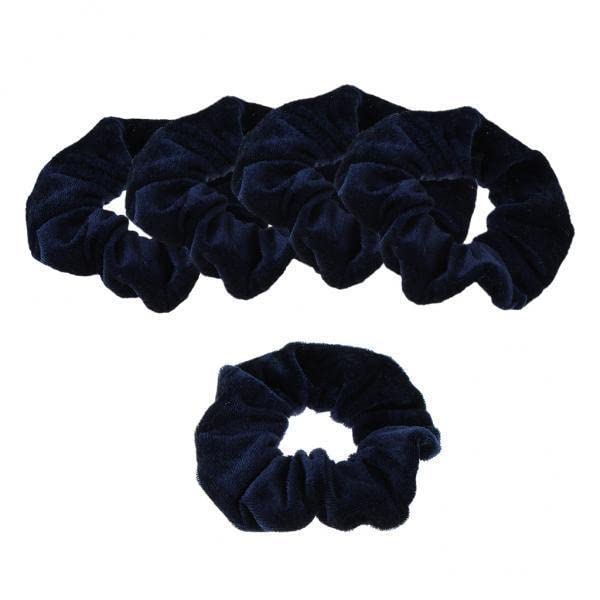 Calandis 3X5 Pieces Velvet Hair Scrunchies Elastic Hair Band Soft Bobble Hair Ties Navy Blue | Hair Accessories | Womens Accesso