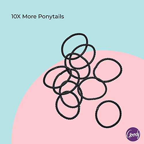Goody Nonslip Womens Elastic Hair Tie - 10 Count, Black - 4Mm For Medium Hair- Ouchless Hair Accessories For Women Perfect For L