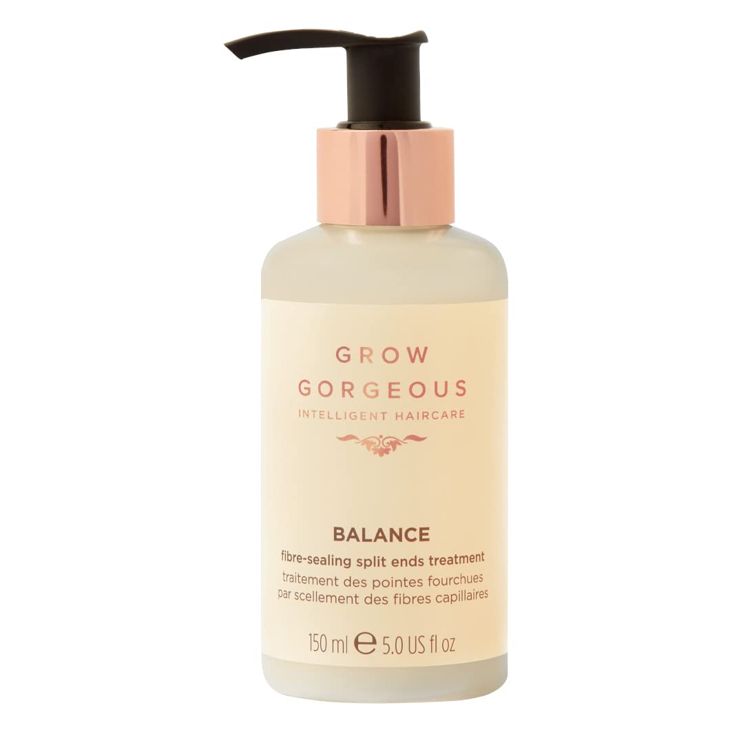 Grow Gorgeous Balance Fiber-Sealing Split Ends Treatment, 150ml - Fiber-Sealing Serum to Smooth and Rebuild Broken Strands -Vega