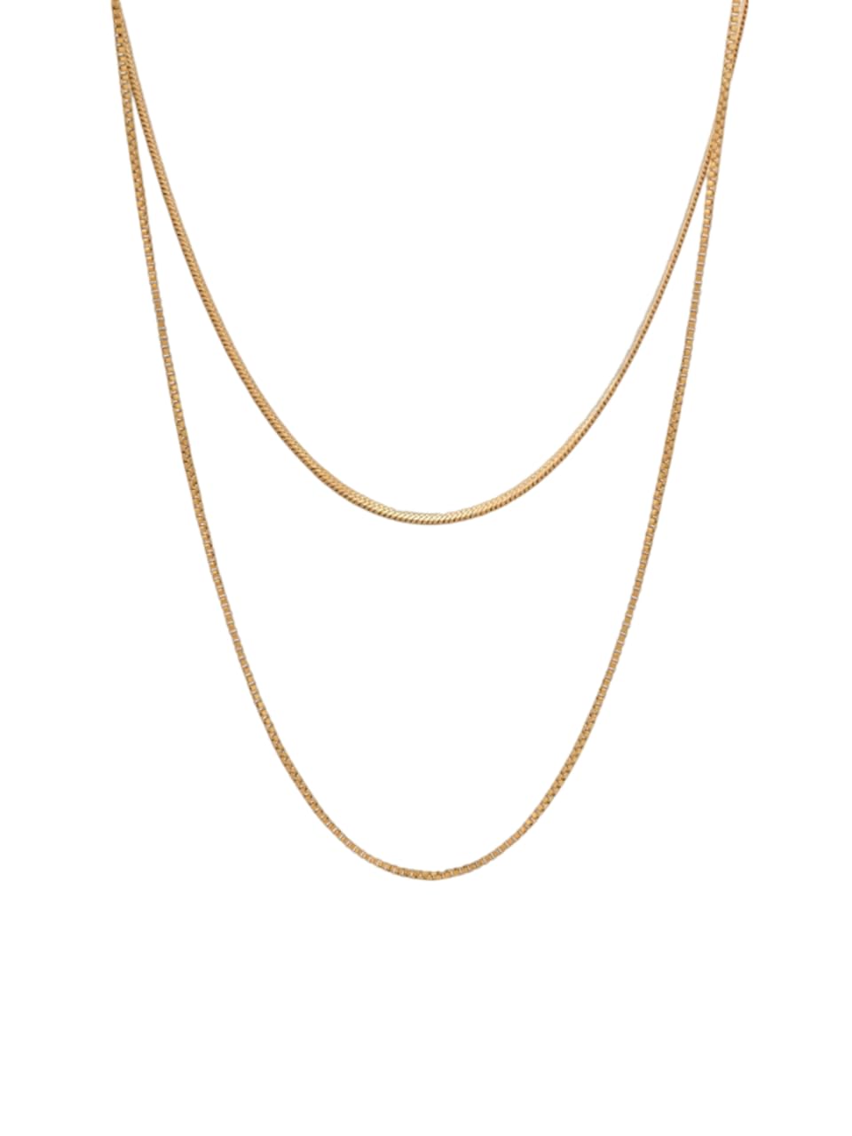Palmonas Double Chain Delight Necklace For Women  Gold Plated Necklace Chain, Waterproof & Anti Tarnish Jewellery | Gift For Wo