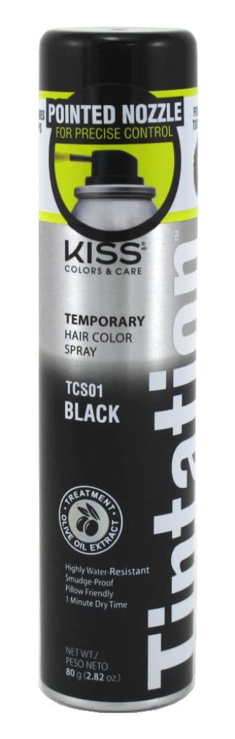 Red By Kiss: Temporary Hair Color Spray - Black - 2.82 Oz