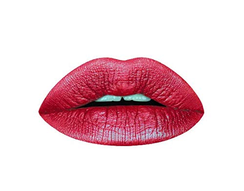 Aromi Dark Red Metallic Liquid Lipstick | Ruby Maroon Lip Color With Shimmery Finish, Vegan, Cruelty-Free, Holiday Makeup, Long-