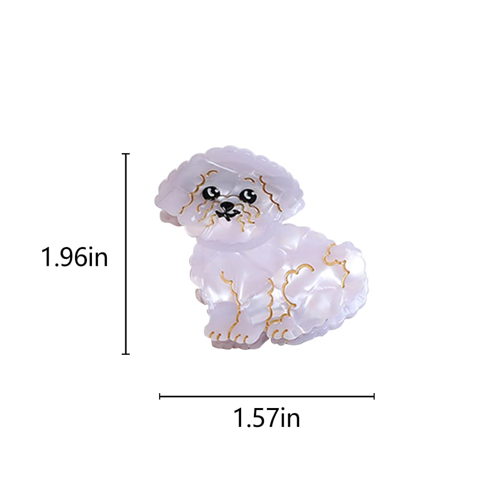 Bichon Frise Dog Hair Clips,Small Claw Clips For Girls,Acetate Hair Clips For Women,S12