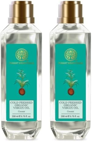 Forest Essentials Organic Cold Pressed Virgin Coconut Oil | Pure Coconut Oil With Vitamin E Massage Oil For Hair & Skin | Cold P