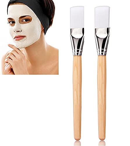 Ghelonadi Women 2 Pcs Wooden Brush With Spa Headband Combo Set For Face Pack Makeup Tools Color_Multi (Pack Of 3)