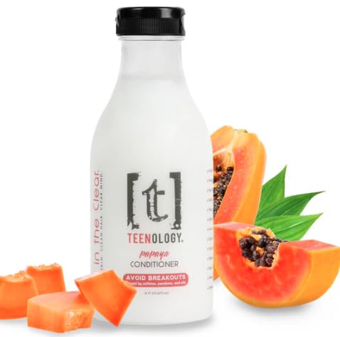 Teenology Conditioner for Teens - Avoid Forehead and Body Acne - Sulfate and Paraben Free, Noncomedogenic, Natural Botanical Ext