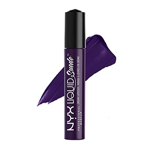 NYX PROFESSIONAL MAKEUP Liquid Suede Cream Lipstick - 0.13 Fl Oz - Deep Dark Purple - Model LSCL20