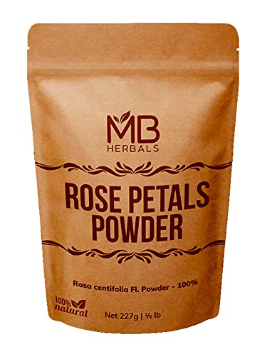 Mb Herbals Rose Powder 8 Oz | 227G / 0.5Lb | For Natural Face Packs & Facial Mask Formulations | 100% Pure & Natural | No Chemic