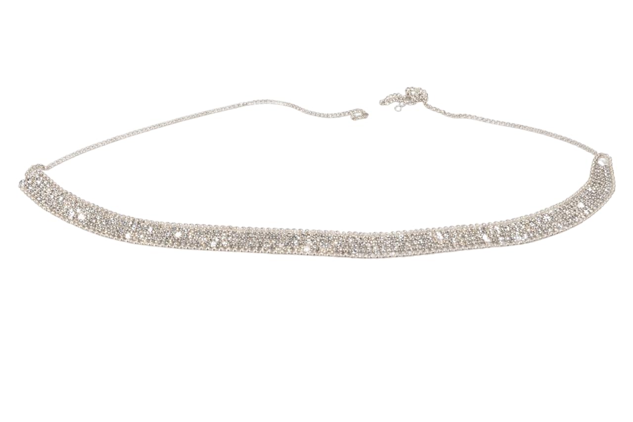 Pmw  Silver Thick Waist Belt For Women, Crystal Kamarband, Rhinestone Belly Chain, Adjustable Saree Waist Chain(Slk)