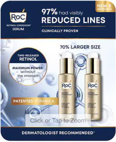 Roc Retinol Correxion Serum - Firms & Reduces Of Wrinkles 1.7 Fl Oz, 2 Pack