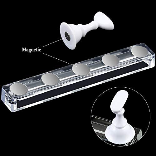 2 Set Acrylic Nail Practice Stands Magnetic Nail Tips Holders Training Fingernail Display Stands Diy Nail Crystal Holders And 96
