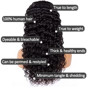 Josblue 4X4 Deep Curly Lace Front Wigs Human Hair For Black Women 4X4 Transparent Lace Closure Wet And Wavy 180% Density Wigs Hu