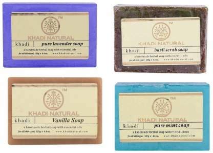 Khadi Natural Assorted Soaps Gift Set, 125 G| Natural Handmade & Herbal Bathing For Healthy Skin | Suitable For All Skin Types |