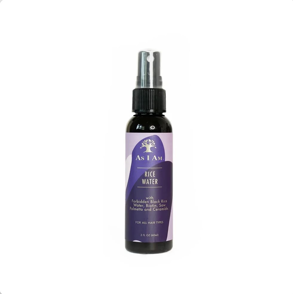 As I Am Hair Spray, Rice Water 2 Fl Oz - With Forbidden Black Rice, Saw Palmetto, Biotin.