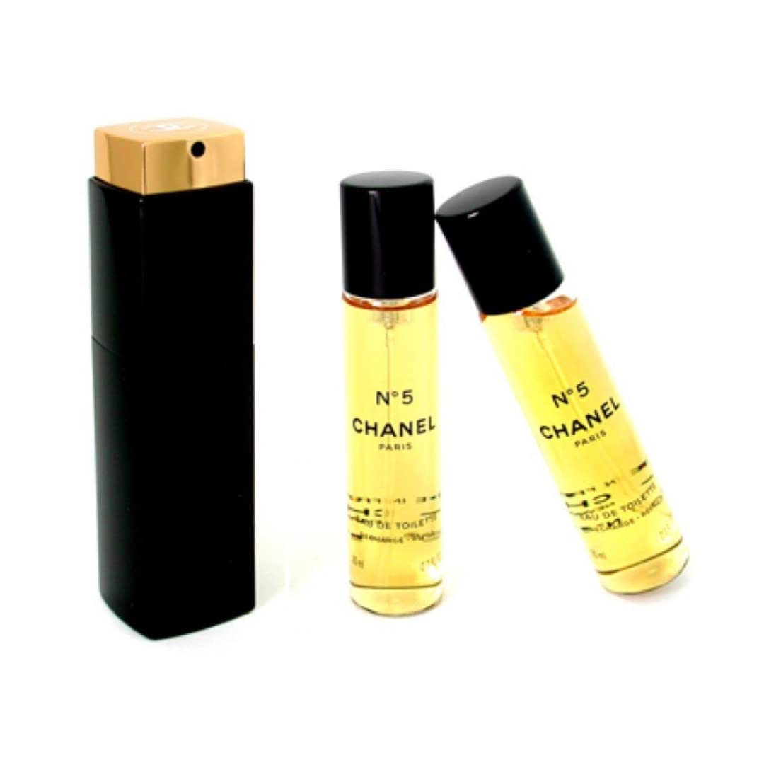 No. 5 By Chanel For Women, Set (Eau De Toilette Spray 0.7 Ounce, Two Eau De Toilette Refills, 0.7 Ounce Each)
