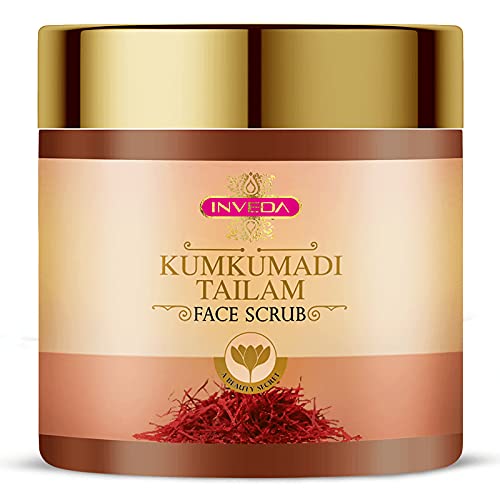 Inveda Kumkumadi Tailam Face Scrub | Prevents 9 Skin Problems With Kesar, Turmeric, Licorice And Sandalwood For Removing Dead Sk