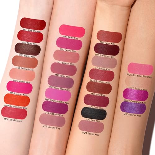 Oulac Matte Liquid Orange Lipstick For Women, Long Lasting Lipstick Waterproof Lip Stain, No Transfer, Creamy High Pigmented For