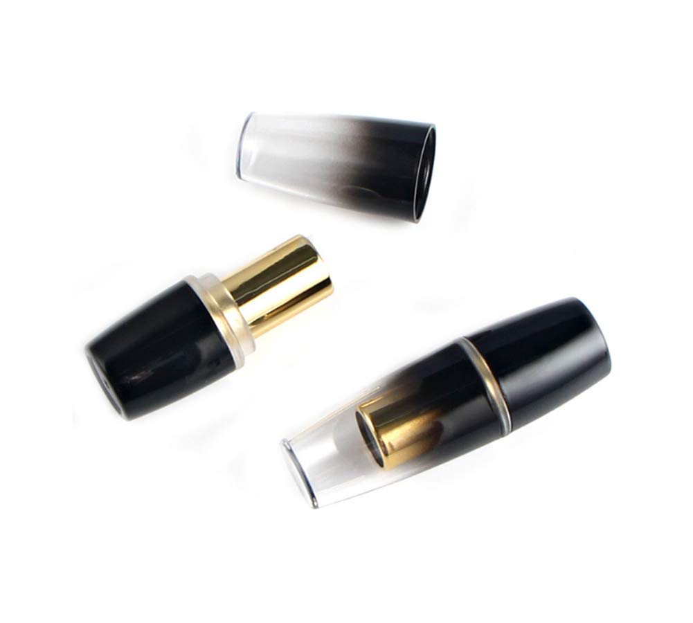 AKOAK Refillable Empty Lipstick Tube,12.1mm Creative and Lovely Handmade DIY Makeup Cosmetics Lip Balm Container,Pack of 2 (Blac