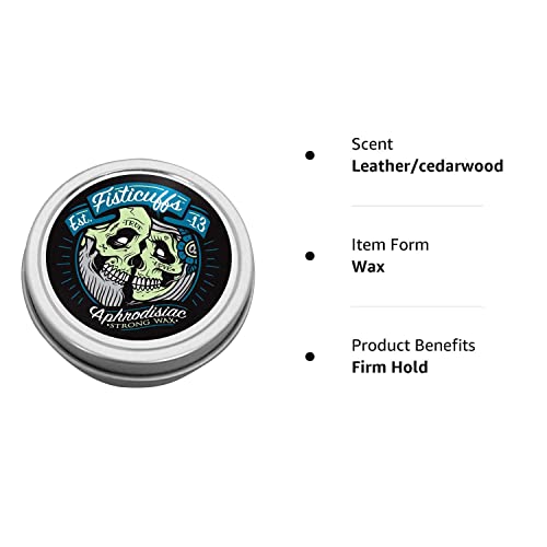 Grave Before Shave Fisticuffs Strong Hold Mustache Wax Leather/Cedar Wood Scent 1 Oz. Tin