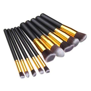 Sunisa Black Color 10 Pcs Makeup Brush Set