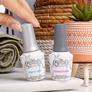 Gelish Dynamic Duo - Foundation Base Gel & Top It Off Sealer Gel Set, Long-lasting, High-Shine Finish for Gel Manicures, Cures F